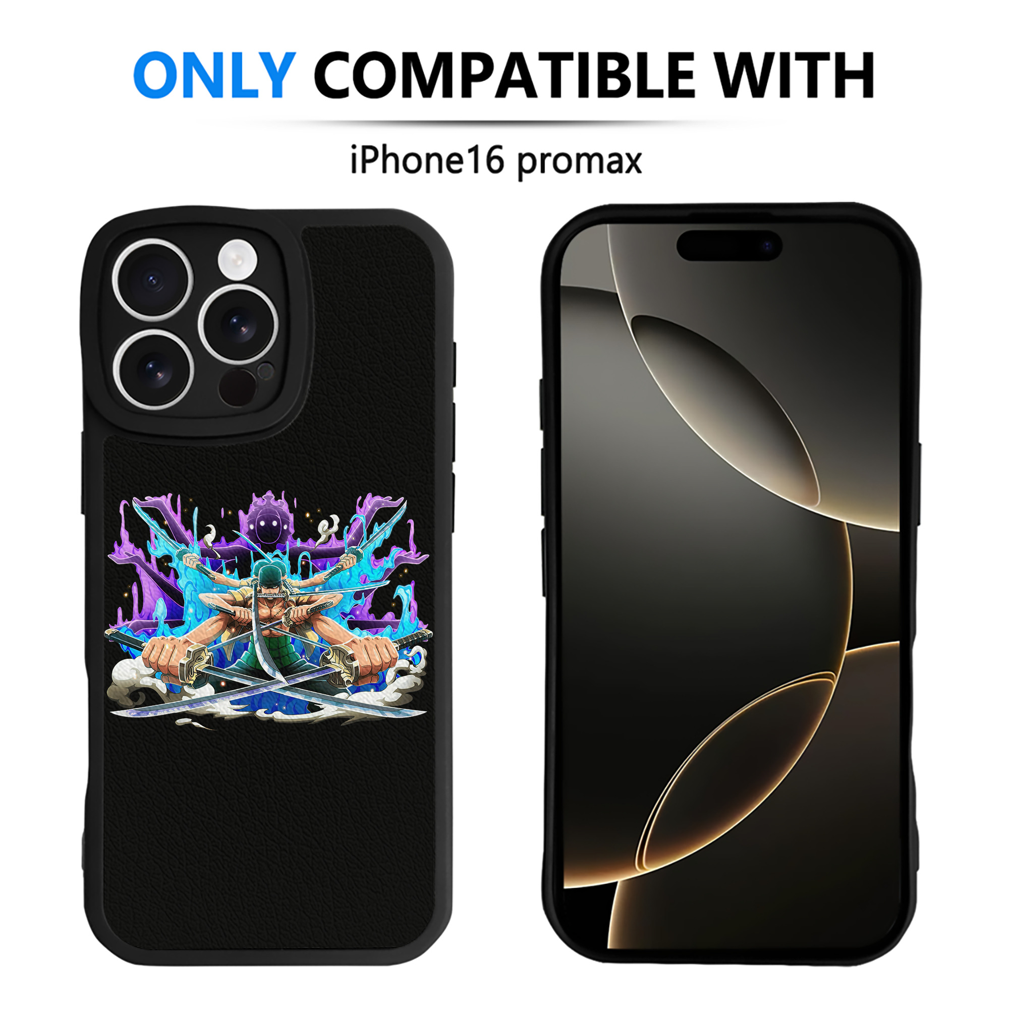 （画像用） ワンピース ロロノア・ゾロ ONE PIECE Roronoa Zoro 【iPhone 16シリーズ対応】シリコンスマホケース（レザー調） 材質：シリコン